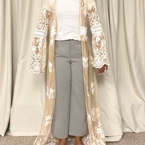 Forever 21 tan lace kimono robe cardigan new with tags
